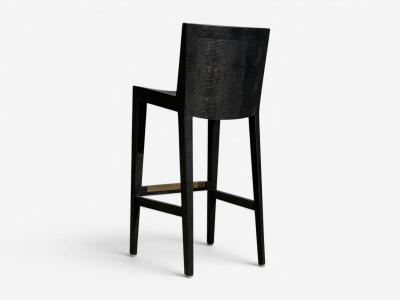 Karl Springer Karl Springer JMF Barstools Embossed Lizard Leather Brass USA 1986