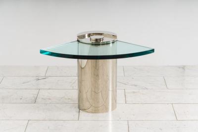 Karl Springer Karl Springer LTD Polished Nickel Sculpture Leg Table USA