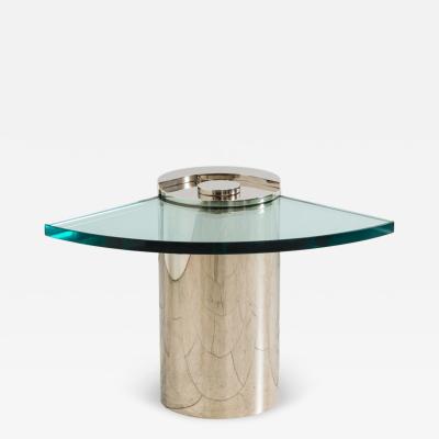 Karl Springer Karl Springer LTD Polished Nickel Sculpture Leg Table USA