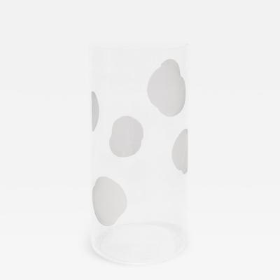 Karl Springer Karl Springer Large Artisan Hand Etched Glass Vase 1980s