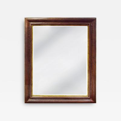 Karl Springer Karl Springer Large Wall Hanging Mirror In Python and Buffalo Skin 1987 Signed 