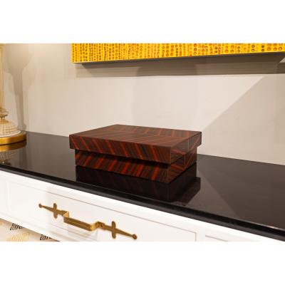Karl Springer Karl Springer Lidded Box with Artisan Lacquered Exterior 1970s