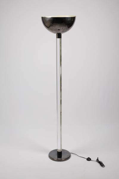 Karl Springer Karl Springer Lucite and Gunmetal Torchere