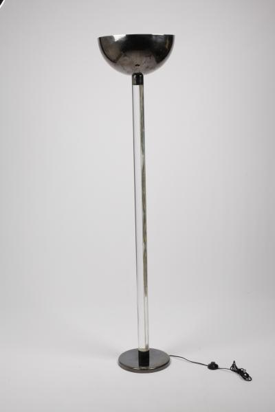 Karl Springer Karl Springer Lucite and Gunmetal Torchere