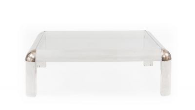 Karl Springer Karl Springer Mid Century Lucite and Glass Coffee Table