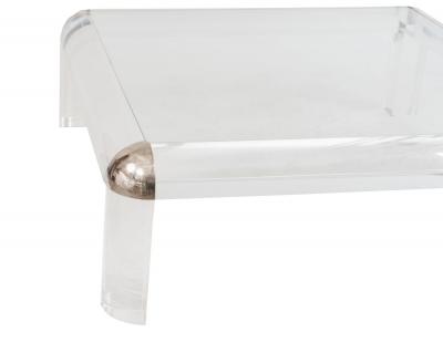Karl Springer Karl Springer Mid Century Lucite and Glass Coffee Table
