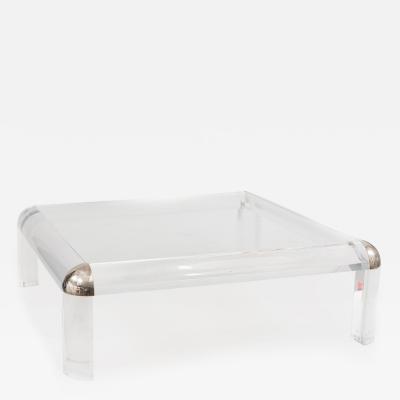 Karl Springer Karl Springer Mid Century Lucite and Glass Coffee Table