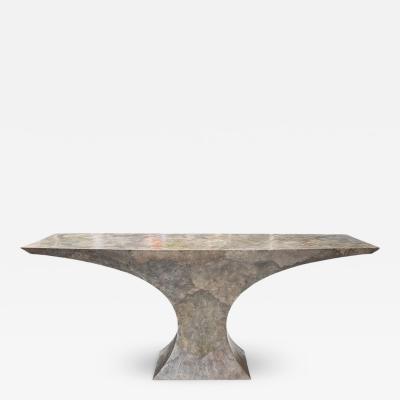 Karl Springer Karl Springer Mid Century Modern Gray Goatskin Console Table