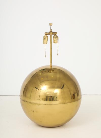 Karl Springer Karl Springer Orb Brass Large And Small Table Lamps