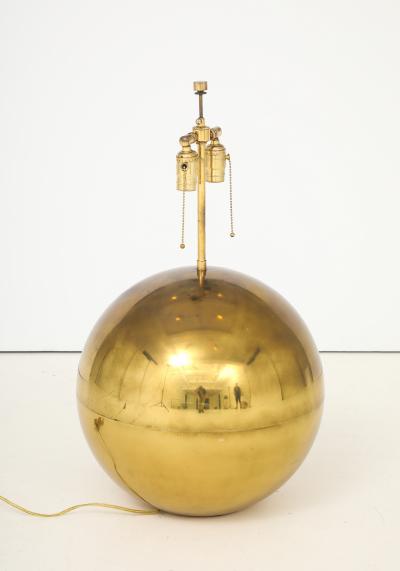 Karl Springer Karl Springer Orb Brass Large And Small Table Lamps