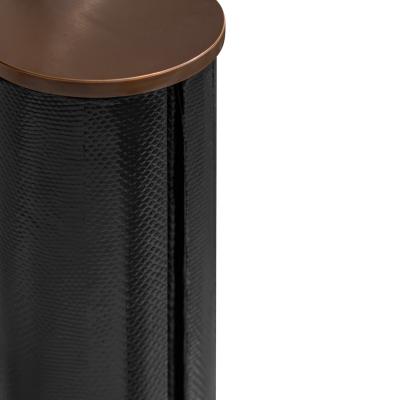 Karl Springer Karl Springer Oval Table Lamp in Black Snake Skin and Bronze 1980s