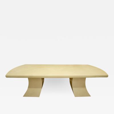 Karl Springer Karl Springer Pagoda Dining Table in Lacquered Goatskin 1980s