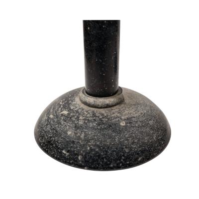 Karl Springer Karl Springer Pair of Hand Blown Black Glass Candle Holders 1980s Signed 