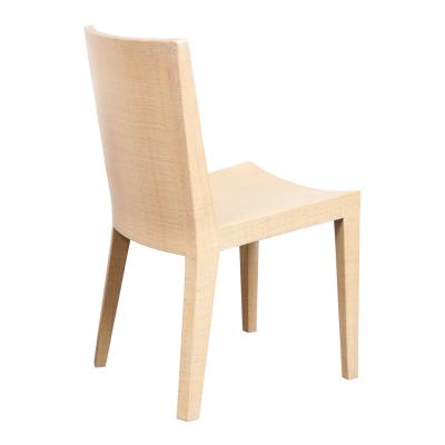 Karl Springer Karl Springer Pair of JMF Chairs in Lacquered Raffia 1993 Signed 