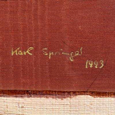 Karl Springer Karl Springer Pair of JMF Chairs in Lacquered Raffia 1993 Signed 