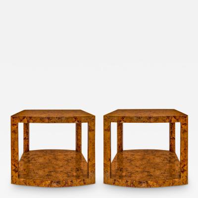 Karl Springer Karl Springer Pair of Large Tessellated Penshell End Tables 1980s Signed 