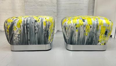 Karl Springer Karl Springer Pair of Souffle Ottomans