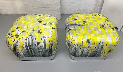 Karl Springer Karl Springer Pair of Souffle Ottomans