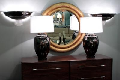 Karl Springer Karl Springer Pair of Spun Shaped Wall Sconces 1980s