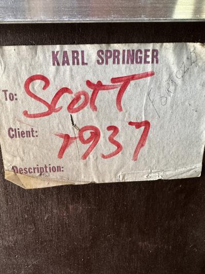 Karl Springer Karl Springer Parchment Console and Mirror