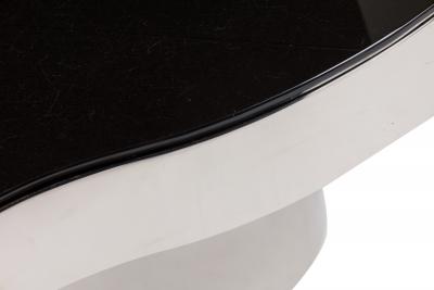 Karl Springer Karl Springer Polished Steel and Black Glass Freeform Center