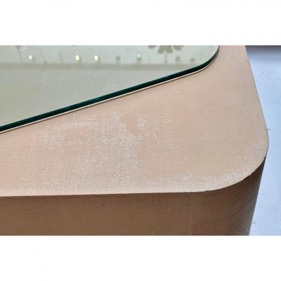 Karl Springer Karl Springer Raffia Clad Coffee Table