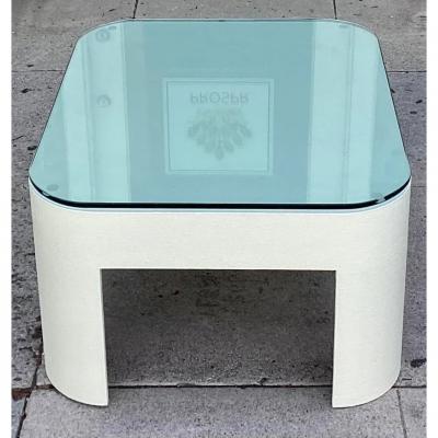 Karl Springer Karl Springer Raffia Clad Coffee Table