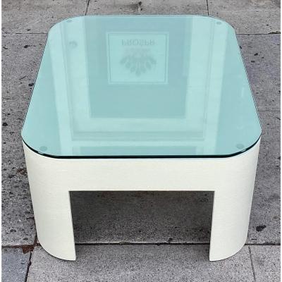 Karl Springer Karl Springer Raffia Clad Coffee Table