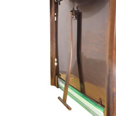 Karl Springer Karl Springer Rare Illuminating Glass and Bronze Vanity Mirror 1980s Signed 