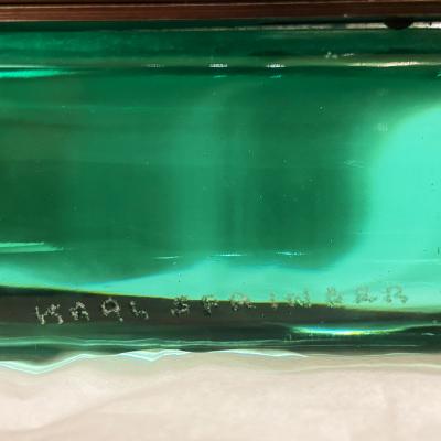 Karl Springer Karl Springer Rare Illuminating Glass and Bronze Vanity Mirror 1980s Signed 