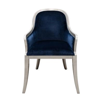 Karl Springer Karl Springer Rare Set of 14 Regina Dining Chairs in Antique Silver Leaf 1980s