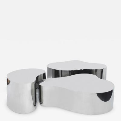 Karl Springer Karl Springer Rare and Exceptional Set of 3 Free Form Coffee Tables 1980s
