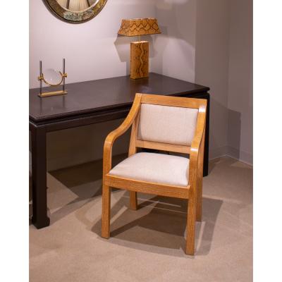 Karl Springer Karl Springer Regency Arm Chair in Lacewood 1970s