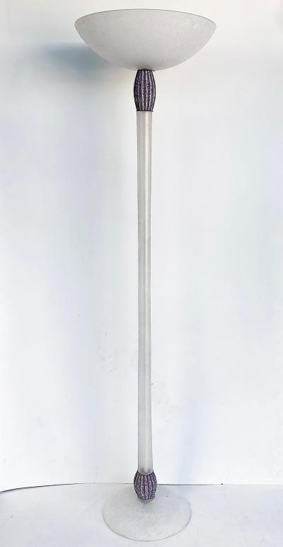 Karl Springer Karl Springer Seguso Scavo Torchere Floor Lamp In Line Dimmer Switch 1980s