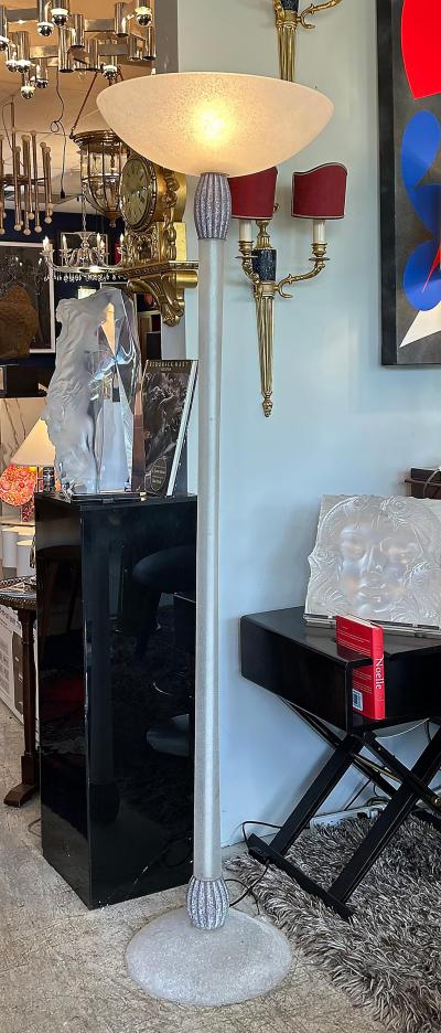 Karl Springer Karl Springer Seguso Scavo Torchere Floor Lamp In Line Dimmer Switch 1980s