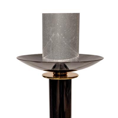 Karl Springer Karl Springer Set of 4 Candleholders in Gunmetal and Brass 1980s