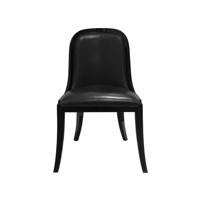 Karl Springer Karl Springer Set of 4 Dining Game Chairs in Black Lacquer 1980s