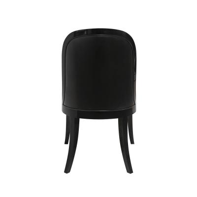 Karl Springer Karl Springer Set of 4 Dining Game Chairs in Black Lacquer 1980s