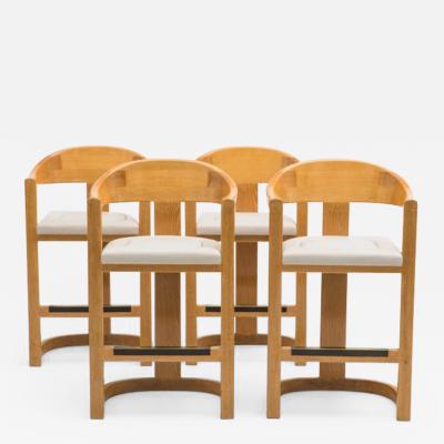 Karl Springer Karl Springer Set of Four Onassis Barstools USA c 1980 s