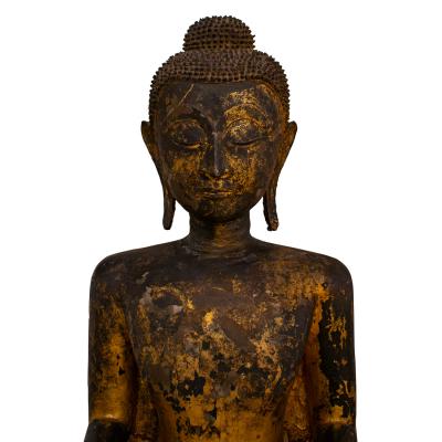 Karl Springer Karl Springer Standing Buddha Sculpture in Gilt Bronze 19th Century