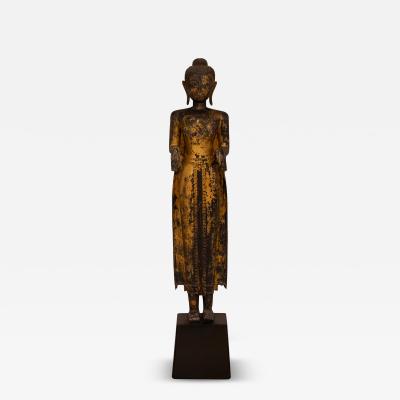 Karl Springer Karl Springer Standing Buddha Sculpture in Gilt Bronze 19th Century