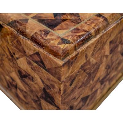 Karl Springer Karl Springer Stunning Kyoto Box In Tessellated Penshell 1980s Signed 