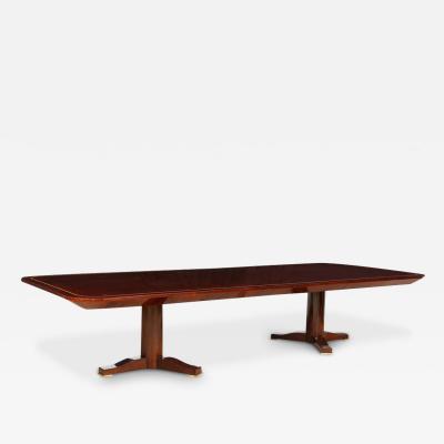 Karl Springer Karl Springer Stunning Monumental Dining Table in Rosewood with Inlay 1980s