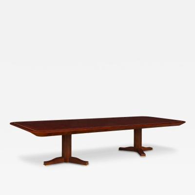Karl Springer Karl Springer Stunning Monumental Dining Table in Rosewood with Inlay 1980s