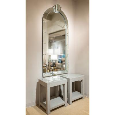 Karl Springer Karl Springer Stunning Monumental Dome Top Art Deco Mirror 1980s