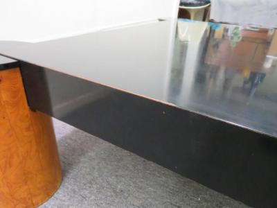 Karl Springer Karl Springer Style Burled Olive Wood Lacquer Coffee Cocktail Table Mid Century