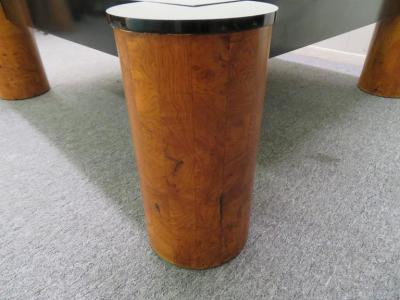 Karl Springer Karl Springer Style Burled Olive Wood Lacquer Coffee Cocktail Table Mid Century