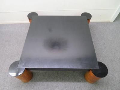 Karl Springer Karl Springer Style Burled Olive Wood Lacquer Coffee Cocktail Table Mid Century