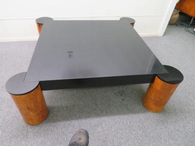 Karl Springer Karl Springer Style Burled Olive Wood Lacquer Coffee Cocktail Table Mid Century