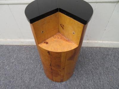 Karl Springer Karl Springer Style Burled Olive Wood Lacquer Coffee Cocktail Table Mid Century